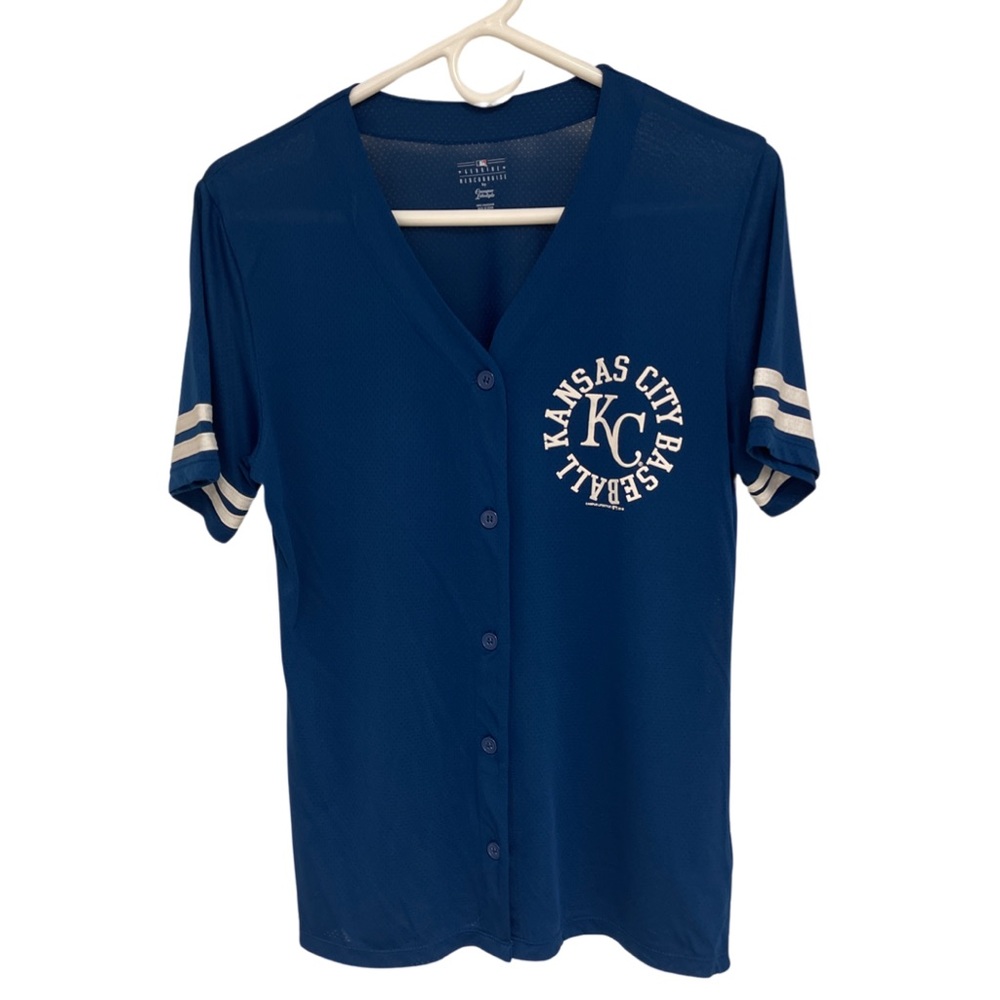 Kansas City Royals MLB Genuine Merchandise V Neck Jersey Women’s Medium Blue